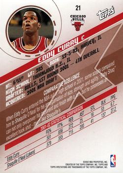 2002-03 Topps Xpectations - Xcitement #21 Eddy Curry Back