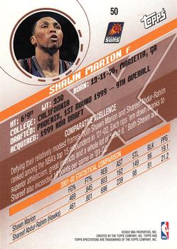 2002-03 Topps Xpectations - Xcitement #50 Shawn Marion Back