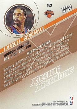 2002-03 Topps Xpectations - Xcitement #163 Latrell Sprewell Back