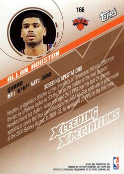 2002-03 Topps Xpectations - Xcitement #166 Allan Houston Back
