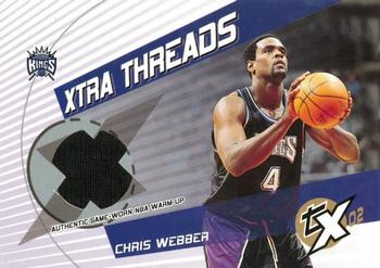 2002-03 Topps Xpectations - Xtra Threads Relics #XT-CW Chris Webber Front