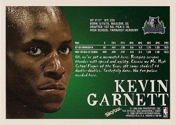 1998-99 Hoops #10 Kevin Garnett Back