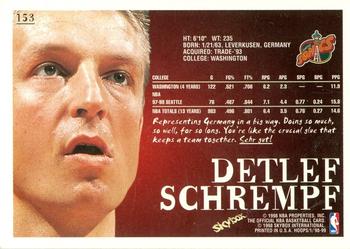 1998-99 Hoops #153 Detlef Schrempf Back