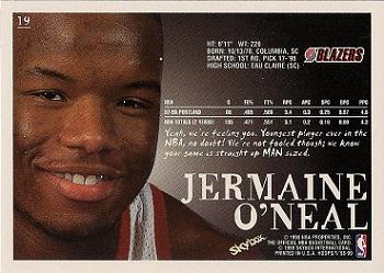 1998-99 Hoops #19 Jermaine O'Neal Back