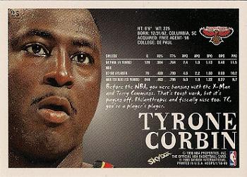 1998-99 Hoops #25 Tyrone Corbin Back