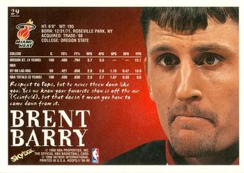 1998-99 Hoops #29 Brent Barry Back