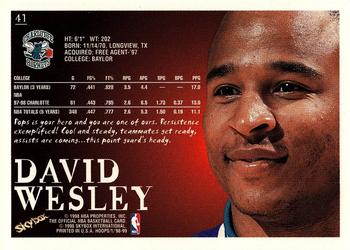 1998-99 Hoops #41 David Wesley Back