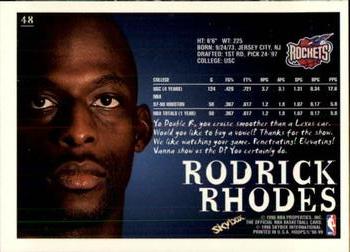 1998-99 Hoops #48 Rodrick Rhodes Back