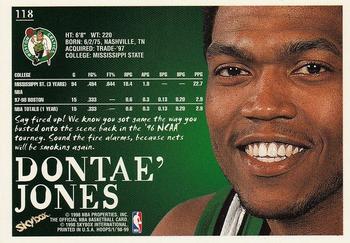 1998-99 Hoops #118 Dontae' Jones Back