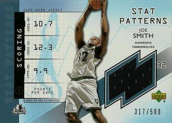 2002-03 UD Authentics - Stat Patterns #SM-S Joe Smith Front