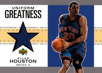 2002-03 UD Authentics - Uniform Greatness #AL-U Allan Houston Front