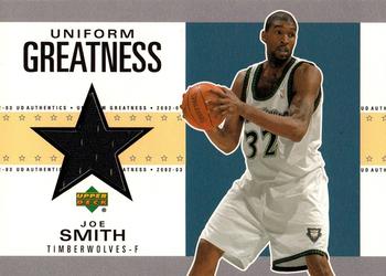 2002-03 UD Authentics - Uniform Greatness #JS-U Joe Smith Front