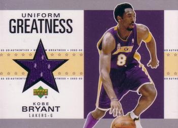 2002-03 UD Authentics - Uniform Greatness #KB-U Kobe Bryant Front
