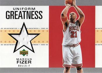 2002-03 UD Authentics - Uniform Greatness #MA-U Marcus Fizer Front