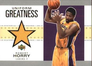 2002-03 UD Authentics - Uniform Greatness #RH-U Robert Horry Front