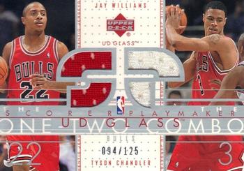 2002-03 UD Glass - One Two Combo Jerseys #JW/TC-C Jay Williams / Tyson Chandler Front