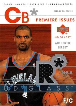 2002-03 UD Glass - Premiere Issues Jersey #CB-P Carlos Boozer Front