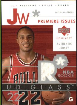 2002-03 UD Glass - Premiere Issues Jersey #JW-P Jay Williams Front