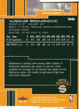 2002-03 Ultra - Gold Medallion #38 Vladimir Radmanovic Back