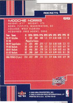 2002-03 Ultra - Gold Medallion #55 Moochie Norris Back