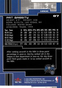 2002-03 Ultra - Gold Medallion #87 Pat Garrity Back