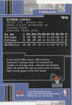 2002-03 Ultra - Gold Medallion #94 Chris Mihm Back