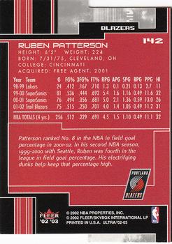 2002-03 Ultra - Gold Medallion #142 Ruben Patterson Back