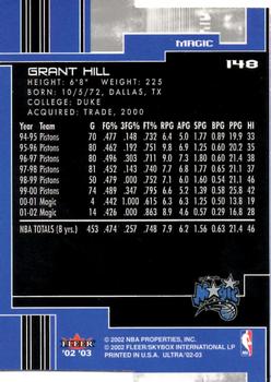 2002-03 Ultra - Gold Medallion #148 Grant Hill Back