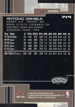 2002-03 Ultra - Gold Medallion #149 Antonio Daniels Back