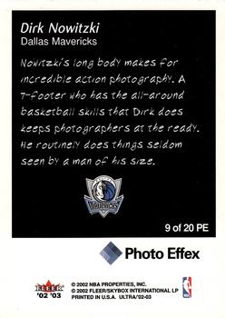 2002-03 Ultra - Photo Effex #9 PE Dirk Nowitzki Back