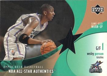2002-03 Upper Deck - NBA All-Star Authentics: Warm-Ups #WP-AW Wesley Person Front