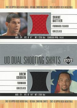 2002-03 Upper Deck - UD Dual Shooting Shirts #SB/DG-S Shane Battier / Drew Gooden Front