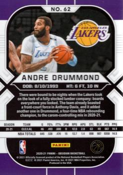 2020-21 Panini Obsidian #62 Andre Drummond Back