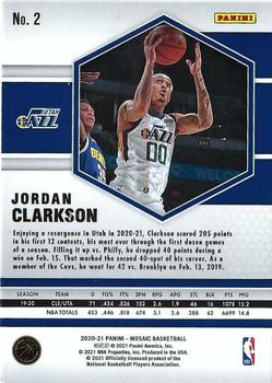 2020-21 Panini Mosaic #2 Jordan Clarkson Back