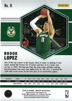 2020-21 Panini Mosaic #9 Brook Lopez Back