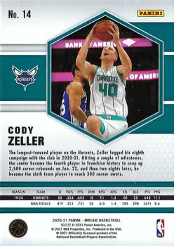 2020-21 Panini Mosaic #14 Cody Zeller Back