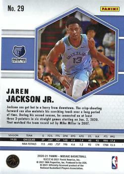 2020-21 Panini Mosaic #29 Jaren Jackson Jr. Back