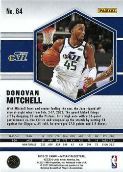 2020-21 Panini Mosaic #64 Donovan Mitchell Back