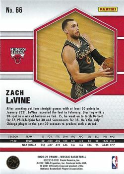 2020-21 Panini Mosaic #66 Zach LaVine Back