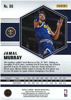 2020-21 Panini Mosaic #86 Jamal Murray Back