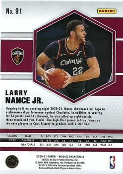 2020-21 Panini Mosaic #91 Larry Nance Jr. Back