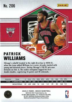 2020-21 Panini Mosaic #206 Patrick Williams Back