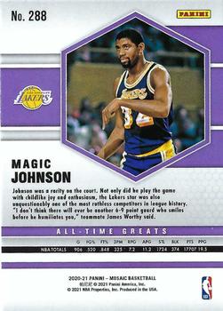 2020-21 Panini Mosaic #288 Magic Johnson Back