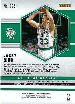 2020-21 Panini Mosaic #295 Larry Bird Back