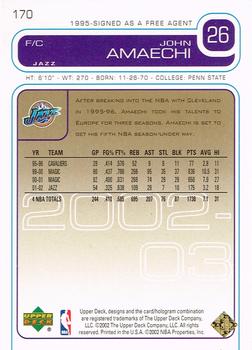 2002-03 Upper Deck - UD Exclusives #170 John Amaechi Back