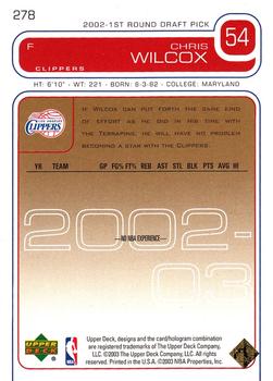 2002-03 Upper Deck - UD Exclusives #278 Chris Wilcox Back