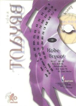 1998-99 SkyBox E-X Century #10 Kobe Bryant Back