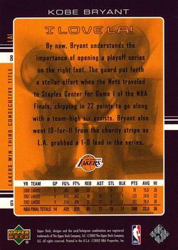 2002-03 Upper Deck - I Love LA! #LA1 Kobe Bryant Back
