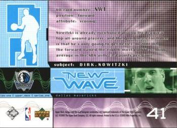 2002-03 Upper Deck - New Wave #NW1 Dirk Nowitzki Back