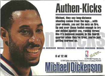 1998-99 SkyBox E-X Century - Authen-Kicks #6AK Michael Dickerson Back